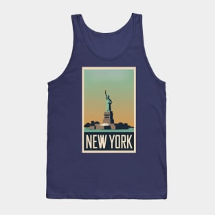 A Vintage Travel Art of New York - US Tank Top